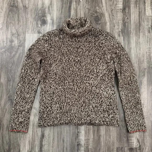Gap Women’s Size L Turtleneck Knit Sweater Natural Wool/Cotton Blend Brown - Picture 1 of 10